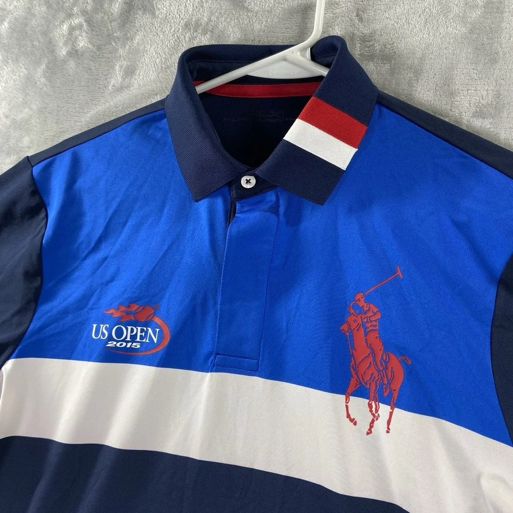 RLX Ralph Lauren Polo Shirt Mens Medium US Open 2015 Golf Performance Big Pony